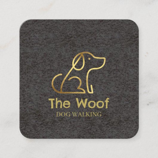 Modern & Professional Dog Walker Business Card スクエア名刺 (正面)