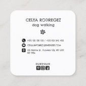 Modern & Professional Dog Walker Business Card スクエア名刺 (裏面)