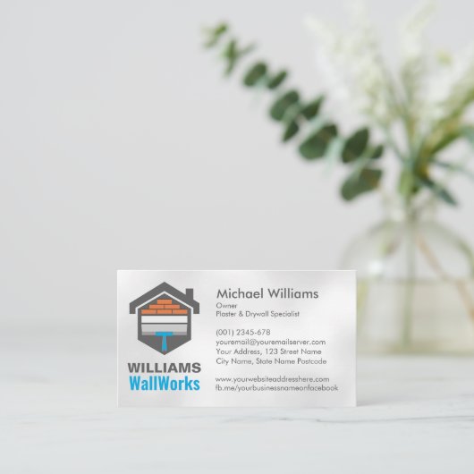 Modern Professional Drywall Plastering Services 名刺 (スタンド正面)