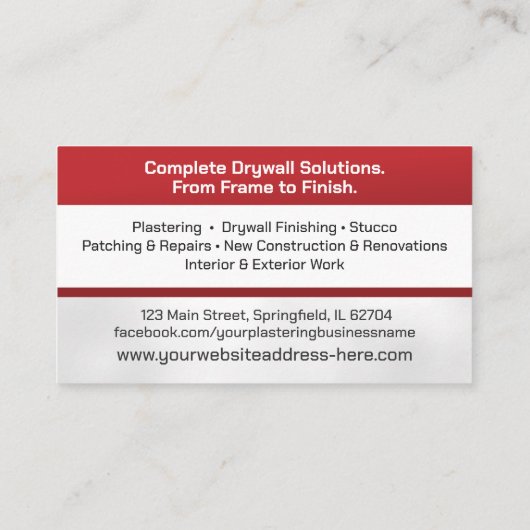Modern Professional Drywall Plastering Services  名刺 (裏面)