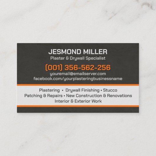 Modern Professional Drywall Plastering Services  名刺 (裏面)