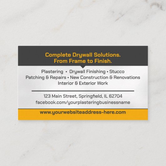 Modern Professional Drywall Plastering Services  名刺 (裏面)