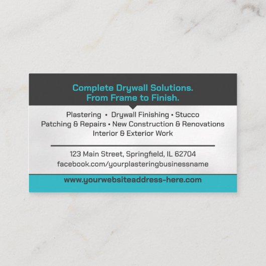 Modern Professional Drywall Plastering Services 名刺 (裏面)