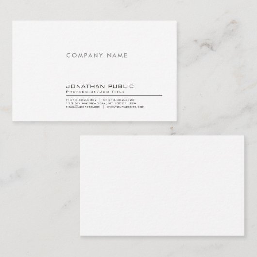 Modern Professional Elegant Simple Company 名刺 (正面/裏面)