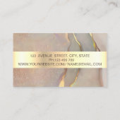 Modern  Professional Gold Stripe Pink Opal 名刺 (裏面)