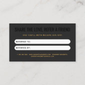 Modern professional gray black refer a friend 紹介カード (裏面)