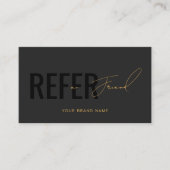 Modern professional gray black refer a friend 紹介カード (正面)
