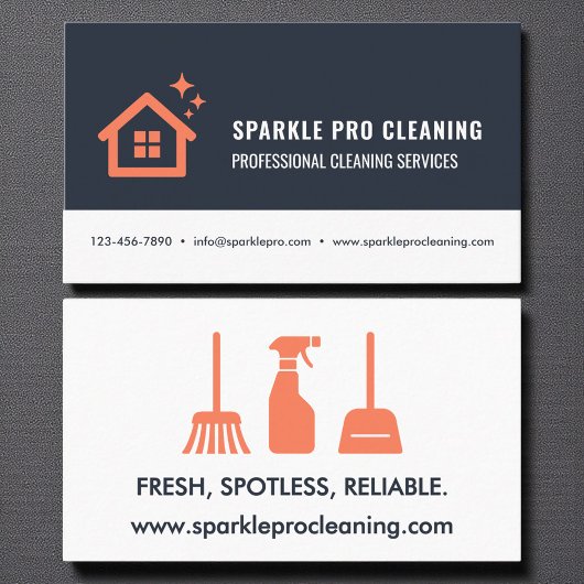 Modern Professional House Cleaning Services Logo 名刺