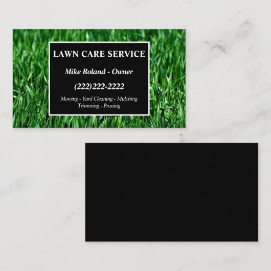 Modern Professional Lawn Care Gardener Services Bu 名刺 (正面/裏面)