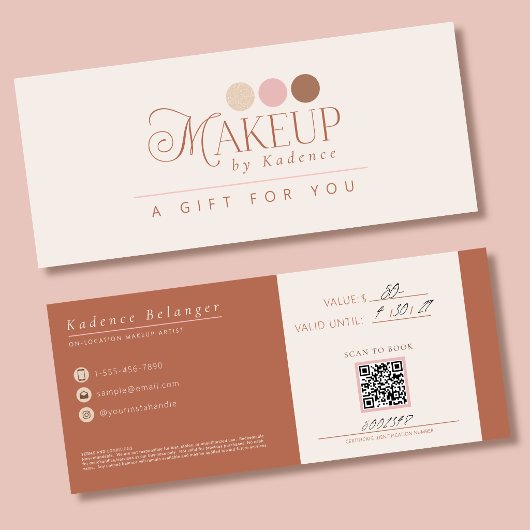 Modern Professional Makeup Artist Gift Certificate 招待状