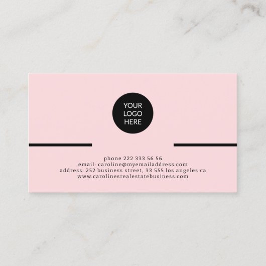 Modern professional minimalist chic logo photo 名刺 (裏面)