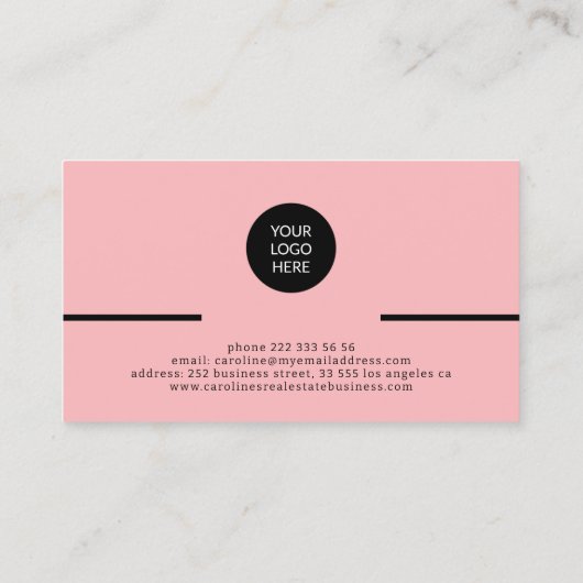 Modern professional minimalist chic logo photo 名刺 (裏面)