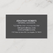 Modern Professional Minimalist Sleek Business Card 名刺 (裏面)
