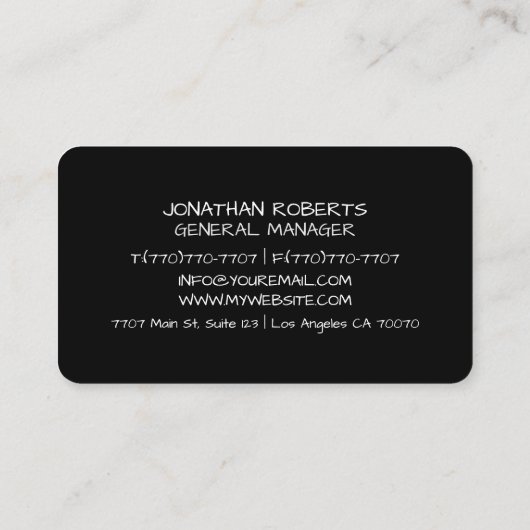 Modern Professional Minimalist Sleek Business Card 名刺 (裏面)