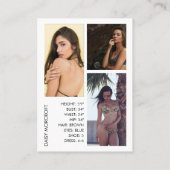 Modern Professional Model Actor Photo comp Card 名刺 (裏面)