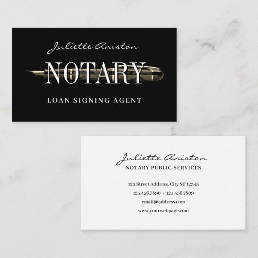 Modern professional notary public Business Card 名刺 (正面/裏面)
