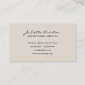 Modern professional notary public Business Card 名刺 (裏面)