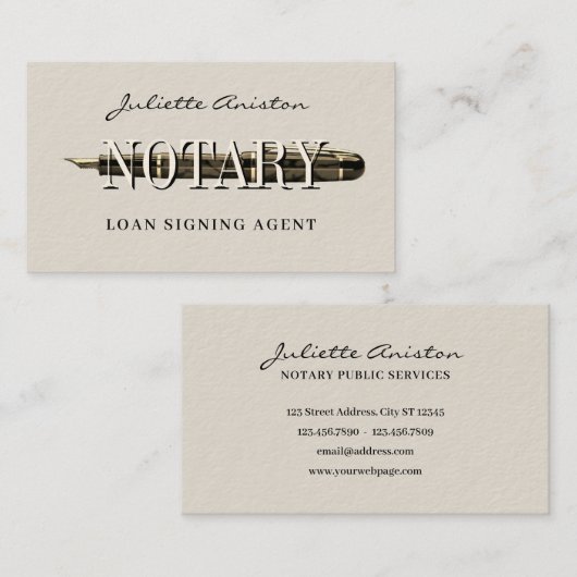 Modern professional notary public Business Card 名刺 (正面/裏面)