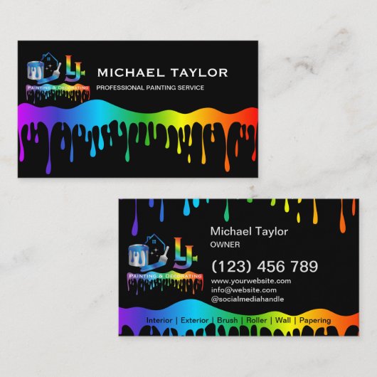 Modern Professional Painting Service Decoration 名刺 (正面/裏面)