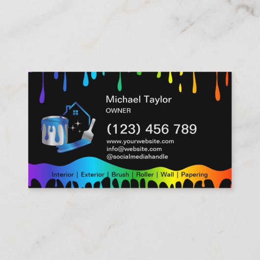 Modern Professional Painting Service Decoration 名刺 (裏面)