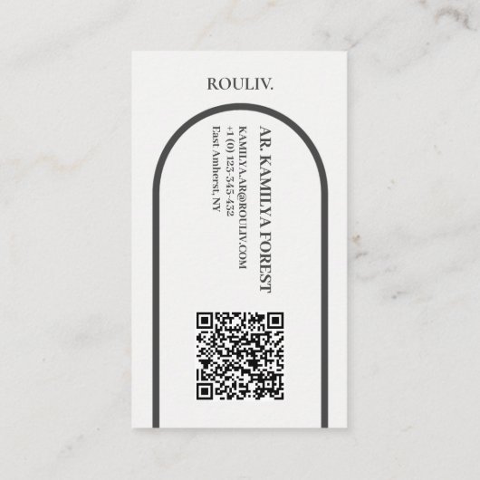 Modern Professional Photo | Minimalist Arch QR Cod 名刺 (裏面)
