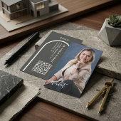 Modern Professional Photo | Minimalist Arch QR Cod 名刺