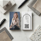 Modern Professional Photo | Minimalist Arch QR Cod 名刺