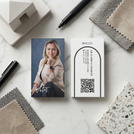 Modern Professional Photo | Minimalist Arch QR Cod 名刺