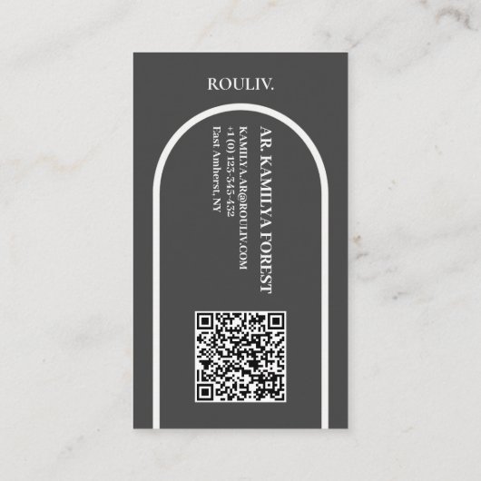 Modern Professional Photo | Minimalist Arch QR Cod 名刺 (裏面)