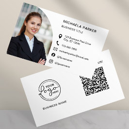Modern Professional Photo QR Code Social Media 名刺