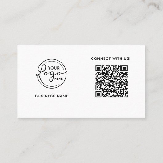 Modern Professional Photo QR Code Social Media 名刺 (裏面)
