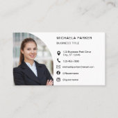 Modern Professional Photo QR Code Social Media 名刺 (正面)