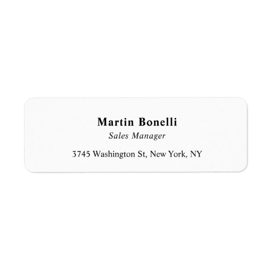 Modern Professional Plain Black & White Classical ラベル (正面)