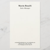 Modern Professional Plain Black & White Classical 便箋 (正面)