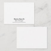 Modern Professional Plain Black & White Name Title ノートカード (正面/裏面)