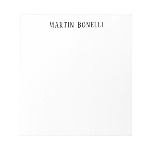 Modern Professional Plain Black & White Serif Font ノートパッド (正面)