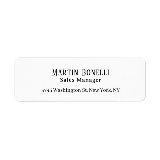 Modern Professional Plain Black & White Serif Font ラベル (正面)