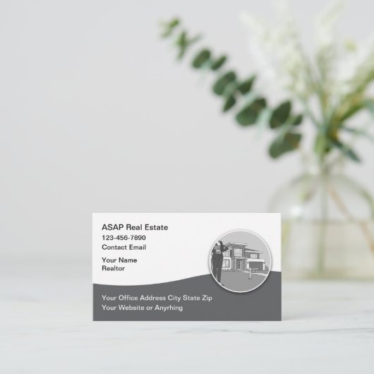 Modern Professional Realtor Business Cards 名刺 (スタンド正面)