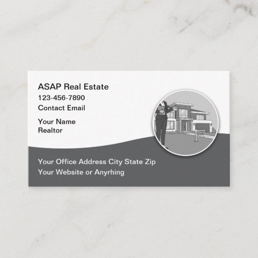 Modern Professional Realtor Business Cards 名刺 (正面)