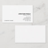 Modern Professional Simple Elegant White Company 名刺 (正面/裏面)