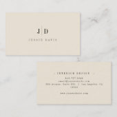 Modern Professional Simple Monogram  名刺 (正面/裏面)