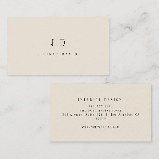 Modern Professional Simple Monogram  名刺 (正面/裏面)