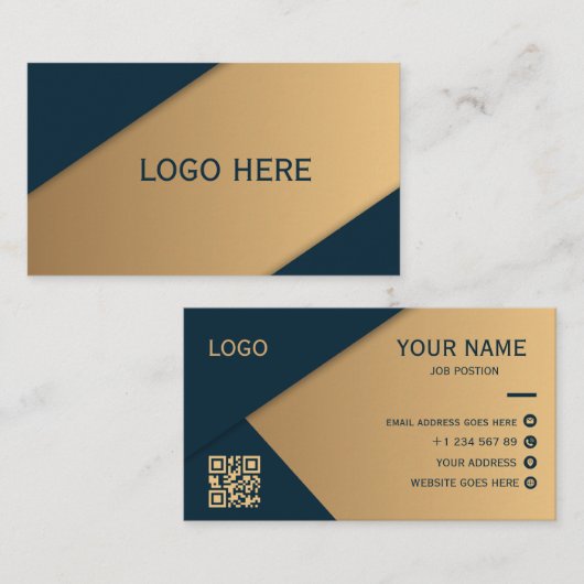 Modern Professional Visiting Card with QR Code 名刺 (正面/裏面)