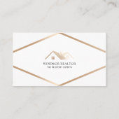 Modern Professional White & Beige Realtor Photo 名刺 (裏面)
