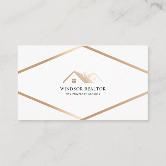 Modern Professional White & Beige Realtor Photo 名刺 (裏面)