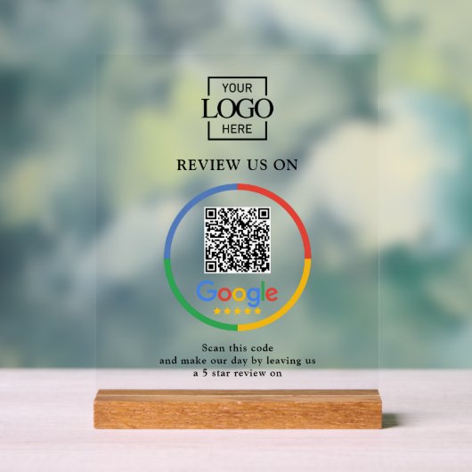 Modern Promotional Google Reviews QR Code Business アクリルサイン (ニュートラル)