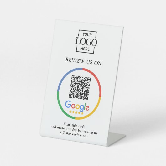 Modern Promotional Google Reviews QR Code Business 台座サイン (正面)