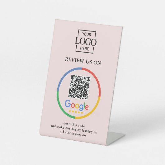 Modern Promotional Google Reviews QR Code Business 台座サイン (正面)