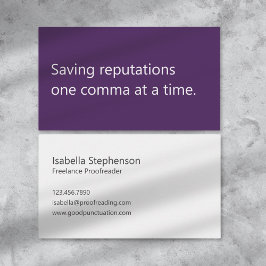 Modern Proofreader Freelance Minimalist  名刺