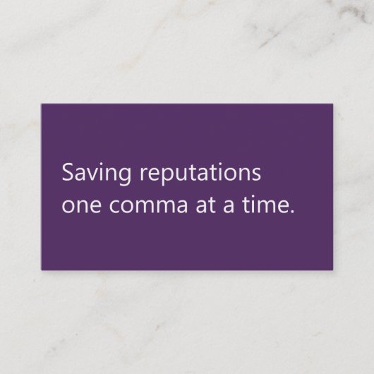 Modern Proofreader Freelance Minimalist  名刺 (正面)